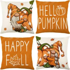 Fall Outdoor Gnomes Pillow Covers 18 x 18