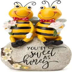 bee Statue for Garden Decorations,Honey bee Figurine for Outdoor Patio Lawn Porch Yard Backyard Outside Indoor Shelf Table Home Decor,Garden Sculptures & Statues,Spring Summer bee