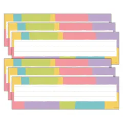 Cheerful Stripes Desk Toppers&reg; Name Plates, 36 Per Pack, 6 Packs