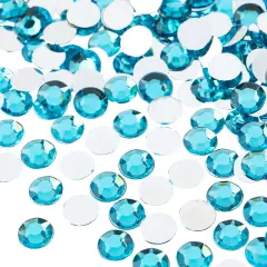 John Bead 8mm (SS39) Round Acrylic Flat Back Rhinestones, 1000pcs Aqua
