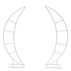 2PC 80IN Crescent Moon Wedding Arch Backdrop Stand Flower Rack Party Event Decor