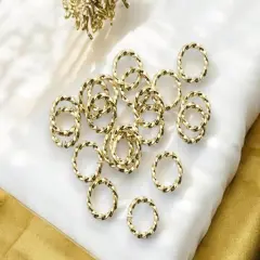 *50* 24k Gold Plated 304 Stainless Steel Twisted Open Jump Rings