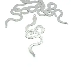 1, 4, 20 or 50 Pieces: Stainless Steel Snake Pendant Charms
