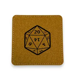 Coaster - D20 - SET OF 2 - Leather or Stitched Cork Stitched Cork/Black