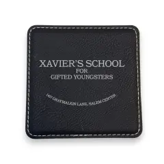 Coaster - Xaviers School for the Gifted and Talented - SET OF 2 - Leather or Stitched Cork Black/Silver