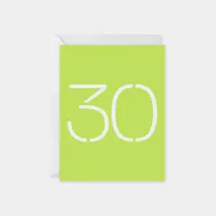 Age 30 Stencil Number Birthday Card