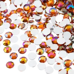 John Bead 6mm (SS28) Round Acrylic Flat Back Rhinestones, 1000pcs Orange AB