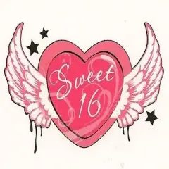 Sweet 16 Winged Heart ~ Edible Cake Topper