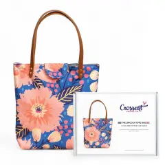 Crosscut Sewing Co.&reg; Lincoln Tote Sewing Kit - Beginner Sewing Project Kit Dahlia blue