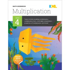 IXL Multiplication 4th Grade Math Workbooks, Mathematics Book for Kids Ages 9-10 Covering Times Table Facts and Properties, Multiplying With Multi Digit Numbers, and More