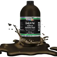 Pouring Masters Dark Brown Bark Metallic Pearl Ready to Pour Acrylic Pouring Paint - Premium 32-Ounce Pre-Mixed Fluid Acrylic Paint - Fluid Art Supplies for Canvas, Wood, Paper, Tile & Rocks