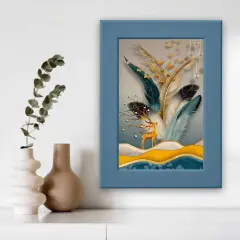 4x6 Picture Frame Dark Gray-Blue &ndash; Lightweight Plastic Frame with Safe Front Protection, Horizontal/Vertical Display, Wall or Tabletop Use &ndash; Kid-Safe, Compatible with ALFTA Adhesive Hook