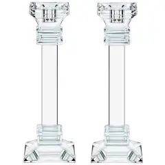 Set of Two Crystal Taper Candlesticks