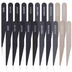 Honoson 20 Pcs Sanding Sticks for Plastic Models Polishing Sticks Assorted Metal and Wood Sanding Tools Accessory for Model Craft Amateur Beginner(Low Grits Rating,Stylish Style)