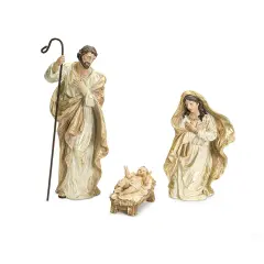 Melrose Set of 3 Holy Family Christmas Nativity 18.5" Gold