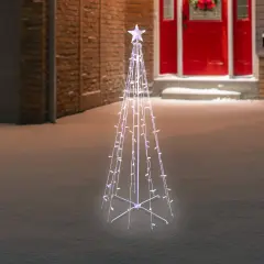 Northlight 5' Blue and White LED Lighted Twinkling Show Cone Christmas Tree Outdoor Decor
