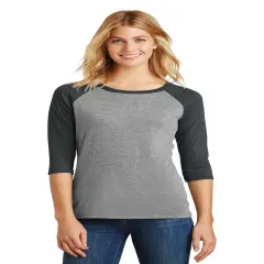 District&reg; Women&rsquo;s Perfect Three-Quarter Sleeve Raglan Black F/Grey Frost