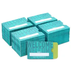 500 Pack Hotel Key Card Envelopes, Key Sleeve for Residents, Room Card Envelope for Motel, Business, Bulk Printed Card Sleeves, Welcome Guests (Teal, 2.4x3.5 In)