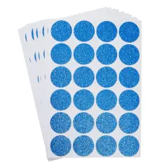 360-Pack 1-Inch Round Glitter Dots, Sparkle Stickers for Wedding, Birthday, and Graduation Invitations, Adhesive Envelope Seal Stickers, DIY Crafting Supplies (Blue)