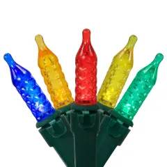 Northlight LED M5 Faceted Christmas Lights - Multicolor- 15.75&rsquo; Green Wire - 50ct