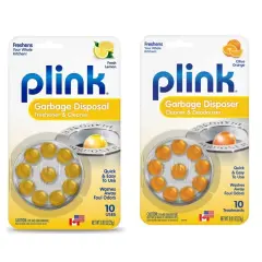 Plink Garbage Disposal Cleaner & Disposer Deodorizer 20 Treatment Pack - Orange and Lemon Scent Combo Assorted