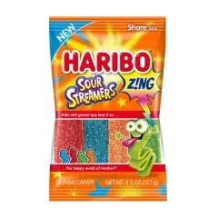 Haribo Z!ng Sour Streamer Gummi Candy 4.5 oz, 12 ct