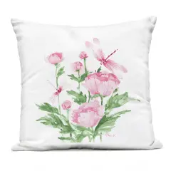 Stupell Industries Province Peonies & Dragonfly Outdoor Pillow, 18 x 7 x 18