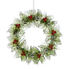 5.2" Wreath Ornament &ndash; Festive Christmas Decoration with Glitter Accents