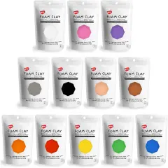 12-Colors Foam Modeling Clay- for Cosplay,School Projects,Baby Hand Print,Slime - Squishy, Air Dry, Soft - Gifts for Adult and Kids - 12 pcs,2.65 lbs,Ages 3 & Up
