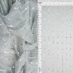1 Yard Polyester Metallic 55 GSM Pleat Trans Fabric Sheer Soft 56/57" Width SILVER