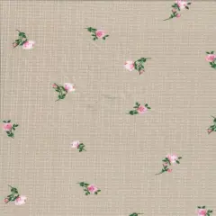 1 Yard Polyester Rayon Spandex 190 GSM Pointelle Ditsy Rib Print Fabric Soft 58/60" Width TAUPE