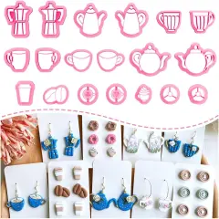 Coffee Polymer Clay Cutters, 19 Shapes Afternoon Tea Clay Cutter