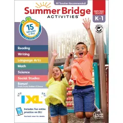 Summer Bridge Activities Kindergarten to 1st Grade Workbooks, Activity Book Ages 4-6 With Math, Phonics, Science, Social Studies, Writing Practice, Fitness, Flash Cards, eBook, Stickers, and More