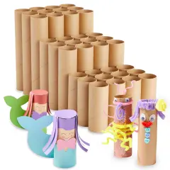 36 Pack Brown Cardboard Tubes for Crafts, DIY Crafting Paper Rolls for Classrooms and Art Projects (3 Assorted Sizes)