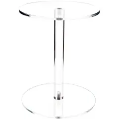 Plymor Clear Acrylic Round Barbell Pedestal Display Riser 9.5 inches (Height) x 7.5 inches (Depth) (1/4 inches thick)