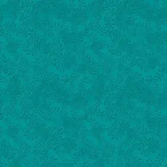 Green Teal Swirling Leaves Cotton Wideback Fabric per yard