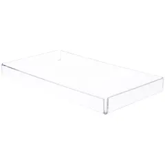 Plymor Clear Acrylic Open Corner Merchandise Display Tray, 8.25" W x 15.25" D x 1.25" H