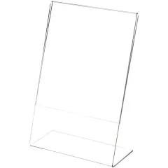 Plymor Clear Acrylic Sign Display / Literature Holder (Angled), 6" W x 9" H