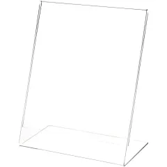 Plymor Clear Acrylic Sign Display / Literature Holder (Angled), 8" W x 10" H