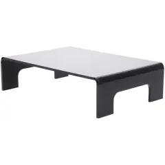 Plymor Black Acrylic Display Riser with Tray Handles, 3" H x 12" W x 8" D (3/16" thick)