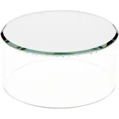 Plymor Clear Acrylic Cylinder Display Riser with Mirror Top, 2" H x 4" D