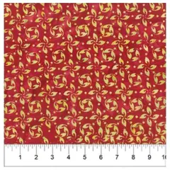 Banyan 83024-25 - DECK THE HALLS STAR GRID - Dark Red 45" Fabric Per Yard