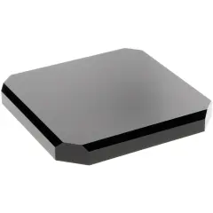 Plymor Black Acrylic Beveled Corner-Cut Display Base, 6" W x 6" D x 0.75" H