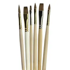 Trekell "Not Too Bad" Natural Hair 6-Pack Artist Brush Sets - For Oil and Watercolor Painting