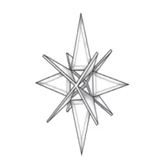 5" x 6-3/4" Exquisite Clear Glass 3-D Open Star Bevel Cluster EC341