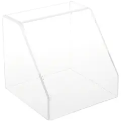 Plymor Clear Acrylic Slanted Front Display Case with No Base, 6" x 6" x 6"