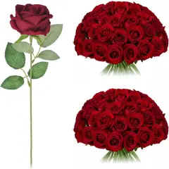 200 Pack Burgundy Fake Flowers for Wedding Decor