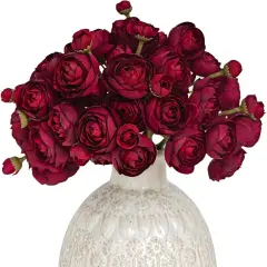 18 Pcs Red Artificial Flower Ranunculus Wedding Bouquet