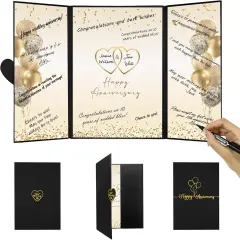 Black Gold Happy Anniversary Party Decorations