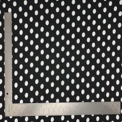 1 Yard DTY Double Sided Brushed Knit Big Polka Dot Print Fabric For Dresses Tops Leggings 58/60" Wide Black/Ivory